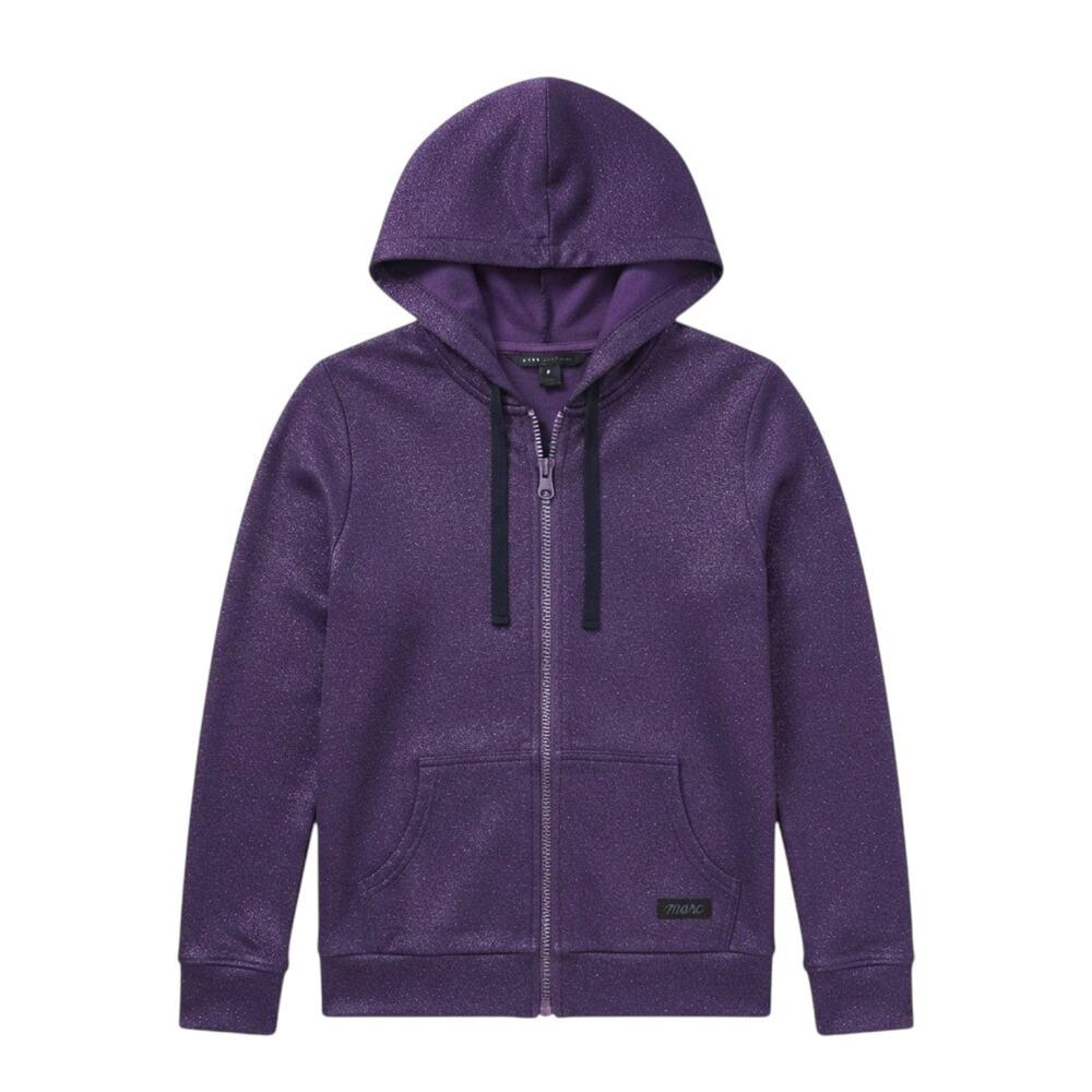 Marc Jacobs Zip Up Metallic Purple Casual Hoodie Sweatshirt | Size S